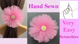 Hand Sewn Tutu Scrunchy Tutorial | How To Make A Scrunchies | Hand sewing | Scrunchy costurado à mão