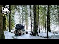Winter Camping at Frozen Lake in Jeep Wrangler JL Ecodiesel