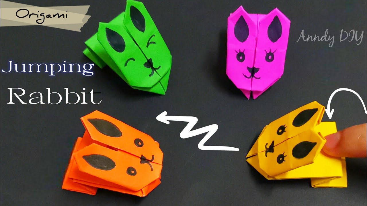 Easy Origami paper Jumping rabbit How to make jumping rabbit paper craft idea s YouTube