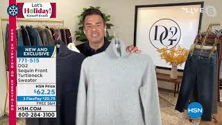 DG2 by Diane Gilman Sequin Front Turtleneck Sweater screenshot 4