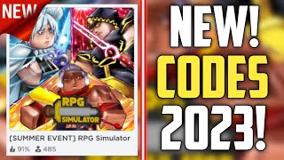 FUTURE CODES!! | *NEW* ROBLOX RPG SIMULATOR CODES 2023! (SUMMER EVENT)
