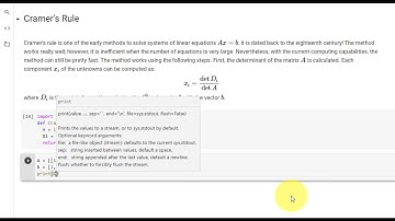 Lab 5. Part 1: Cramer