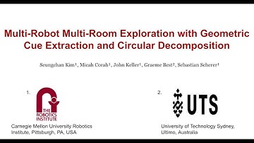 Multi-Robot Multi-Room Exploration with Geometric Cue Extraction and Circular Decomposition