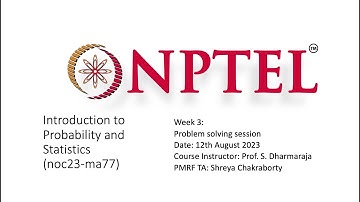 Week 3 - Problem Solving Session on Introduction to Probability  and Statistics  - 12th August 2023