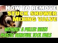 How to remove stuck shower mixing valve cartridge without a puller when plastic tool doesn't work