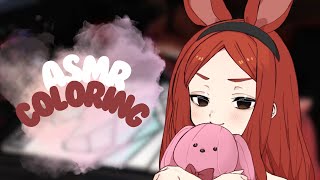 ASMR COLORING°❀⋆.ೃ࿔*:･intense mouth sounds, no talking, rainy day 🎨🖌️