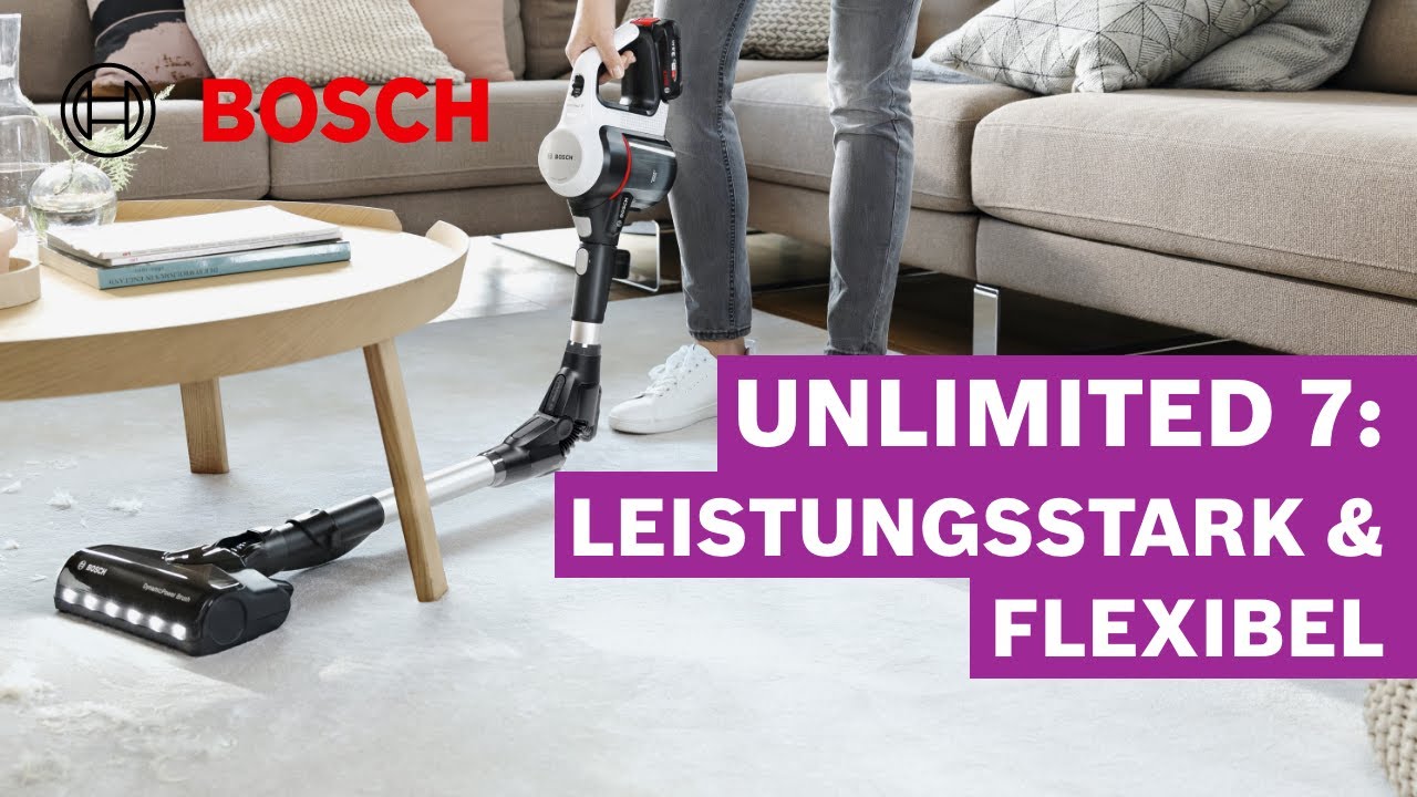 Akkustaubsauger Bosch Unlimited 7 - dieser Staubsauger ist kabellos und  stark | Bosch Staubsauger - YouTube