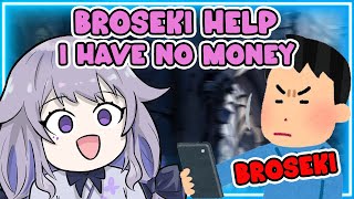 Biboo is hungry and has no money, so he had to text Broseki for help