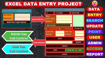 Excel VBA Data Entry Software Project Beginner to Advance | Data Entry, Search, Update, Print Excel