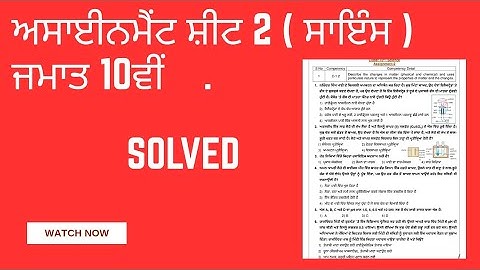Assignment 2 Science Class 10th Punjabi medium. Solved MCQ ( CEP Worksheet 2 )