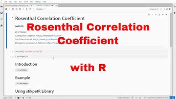 R - Rosenthal Correlation Coefficient with stikpetR