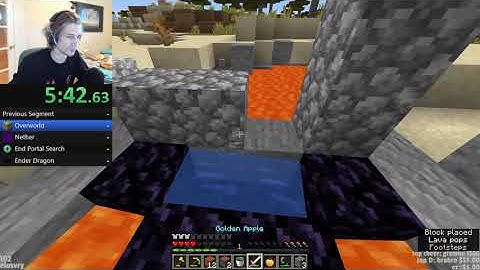 XQC nether portal minecraft speedrun