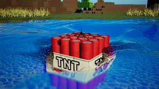 Realistic TNT Explosion In The Water - Minecraft RTX Animation #minecraft #RTX