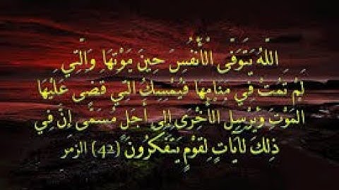 3/   اللَّهُ يَتَوَفَّى الْأَنفُسَ حِينَ مَوْتِهَا   سورة الزمر من 42 إلى 63