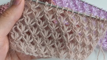 👉👍ОЧЕНЬ ЛЕГКО. Красивый и простой ажурный узор спицами