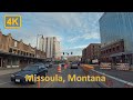 Driving in Downtown Missoula, Montana - 4K60fps