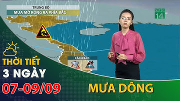 Thời tiết 3 ngày tới (07/09 đến 09/09):Trung Bộ có mưa dông | VTC14