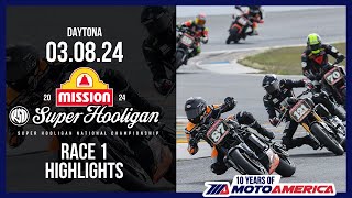 Mission Super Hooligan Race 1 at Daytona 2024  HIGHLIGHTS | MotoAmerica