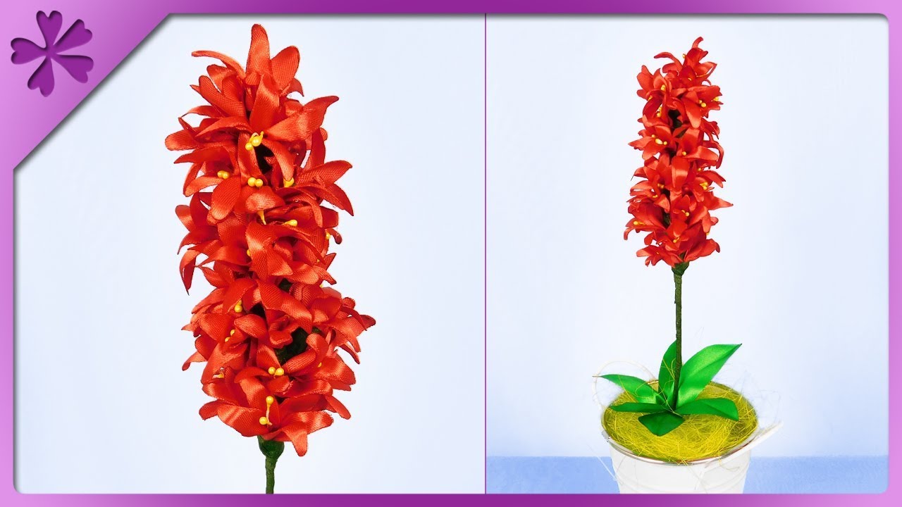 DIY How to make ribbon hyacinth (ENG Subtitles) - Speed up #455