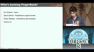 DEF CON 19 Hacking Conference Presentation By   Olivier Bilodeau   Fingerbank Open DHCP Fingerprints Database   Video clip1