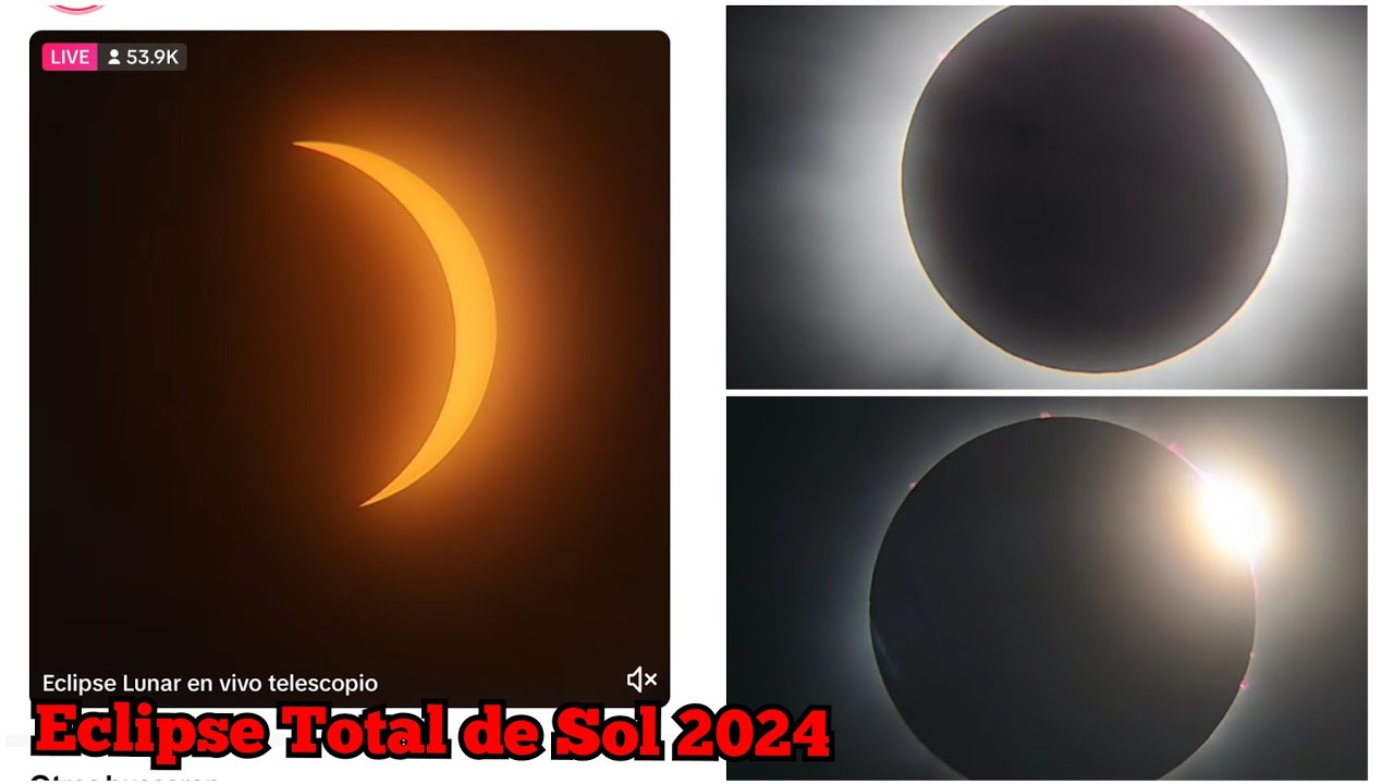En vivo 😱 Eclipse Solar Total 8 de Abril 2024 - YouTube