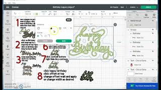 How to make Birthday cake topper in Design Space with offset screenshot 1