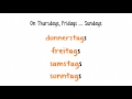 German for Beginners: Lesson 12 - Days of the Week - Die Wochentage