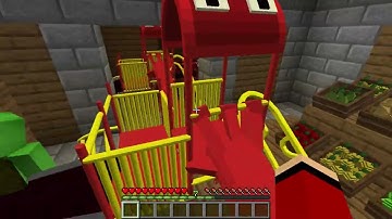 JJ and Mikey HIDE From Scary SLIDE EATER and TRAIN EATER in Minecraft Challenge Maizen Monsters