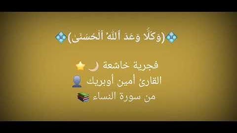 من سورة النساء - القارئ أمين أوبريك