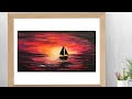 How to paint sailboat in sunset watercolor painting  beginners tutorial