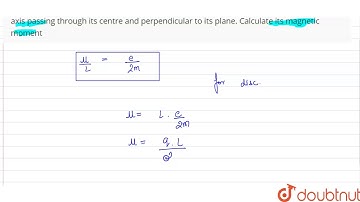 A disc of mass m, radius r and carrying charge q, is rotating with angular speed