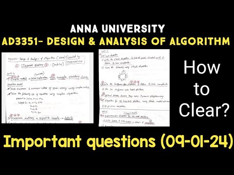 ad3351 design & analysis of algorithm | important questions | nov Dec ...