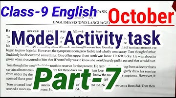 Class-9 English Model activity task Part-7 (October) ||