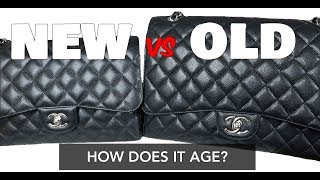 HOW DOES CHANEL CAVIAR LEATHER AGE?, CHANEL DOUBLE FLAP