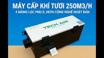 Máy cấp khí tươi Tech Air 250m³/h – 4 màng lọc PM2.5, HEPA – Không khí sạch cho cả gia đình!