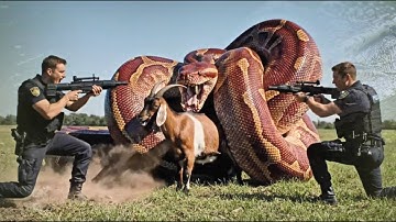 “Giant Python vs Brave Heroes | Incredible Goat Rescue Mission 🐍🔥”