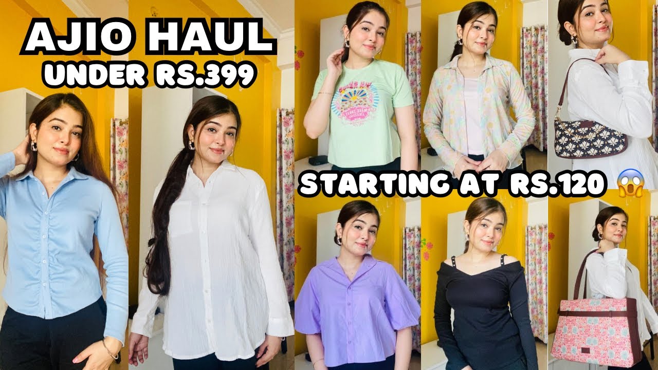 Trendy Ajio Tops Haul Under Rs.399 New Collection TryONAjio Bags