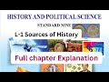 L-1 Sources of History | Std 9 | Explanation | History & Political Science |