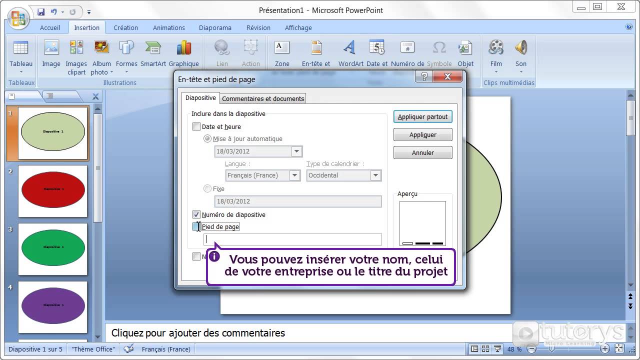 Comment Garder Un Pied De Page Identique Sur Powerpoint Comment insérer des en têtes et des pieds de page avec PowerPoint 2007