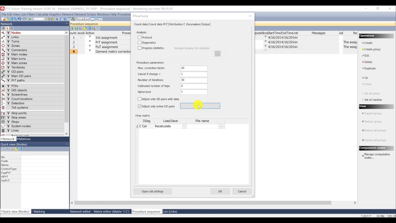 PTV VISUM Tutorial - Lesson 9 - Working with TFlow Fuzzy - YouTube