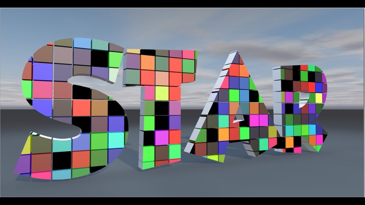 Random Shading Text Effect using Boole in 3D Tutorial - YouTube