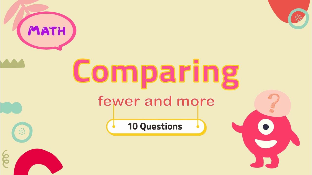 Comparing 1 fewer or more math quiz for kids youtube