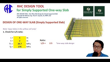 RHC Design Tool for Simply Supported One way Slab
