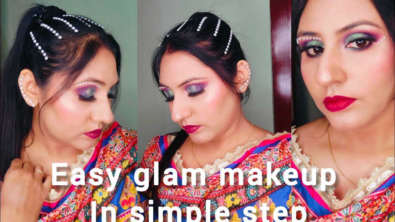 Glam makeup in easy steps|| Begginer friendly|| step by step flawless ...