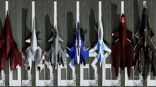 Aircraft Size Comparison (Top View) - Ace Combat 7: Skies Unknown