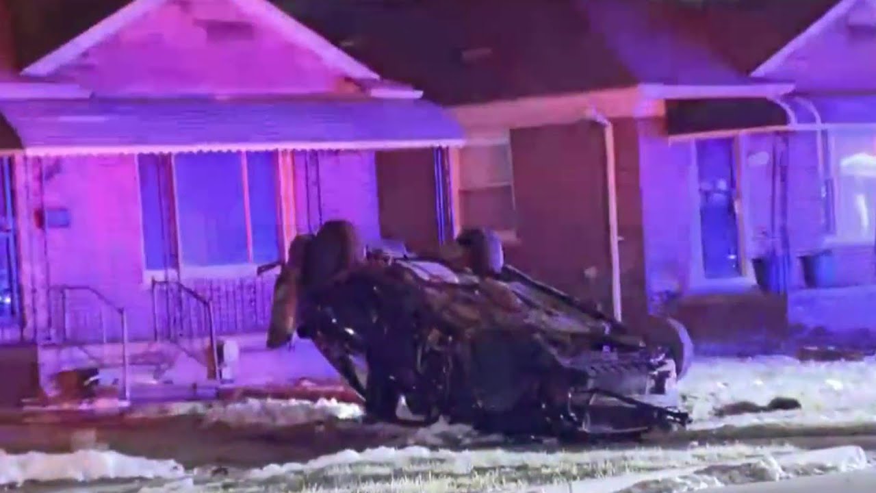 2 arrested after police chase ends in rollover crash on Detroit's east ...