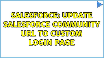 Salesforce: Update Salesforce Community Url to custom login page