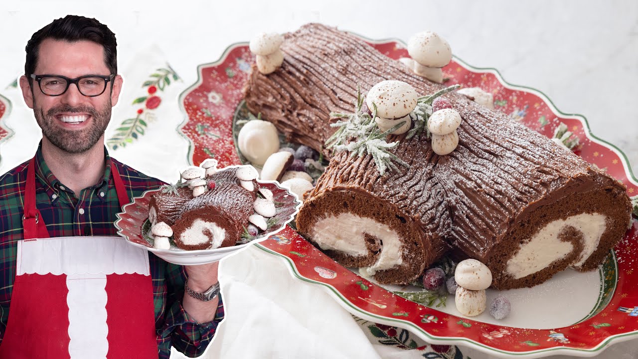 Best Yule Log Recipe - How to Make a Chocolate Yule Log Cake