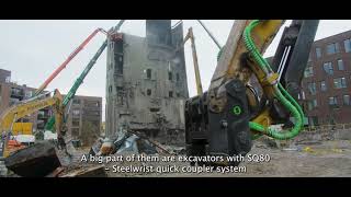 SQ Fully Automatic Quick Couplers Save Valuable Time! | Steelwrist in Demolition