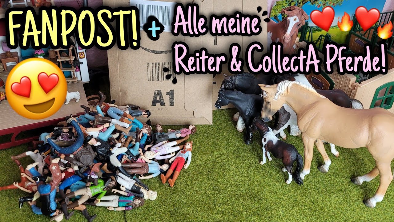 FANPOST + ALLE MEINE SCHLEICH REITER & COLLECTA PFERDE ❤️🐴